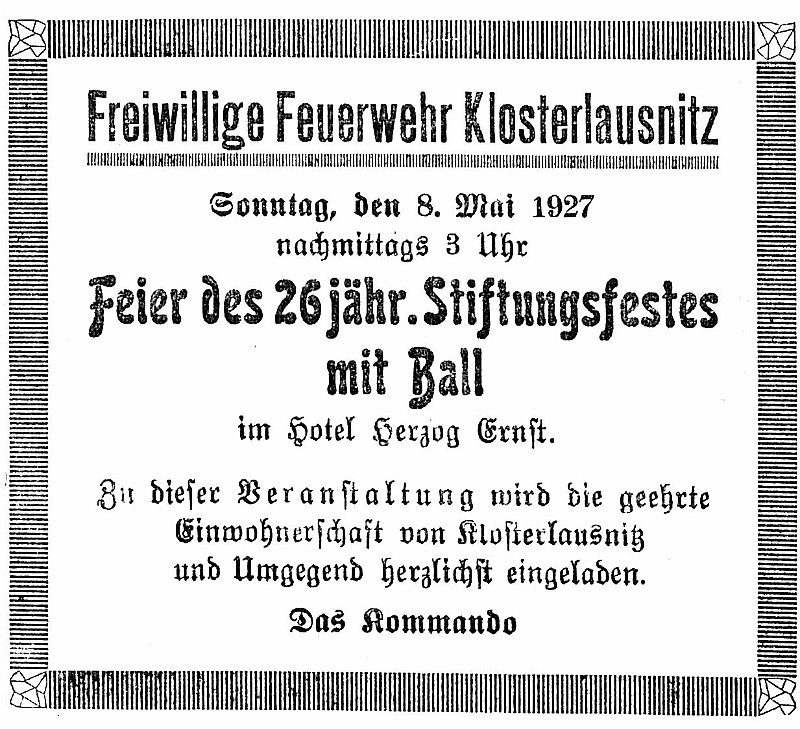 1927-05-08 Kl 26jaehr Stiftungsfest